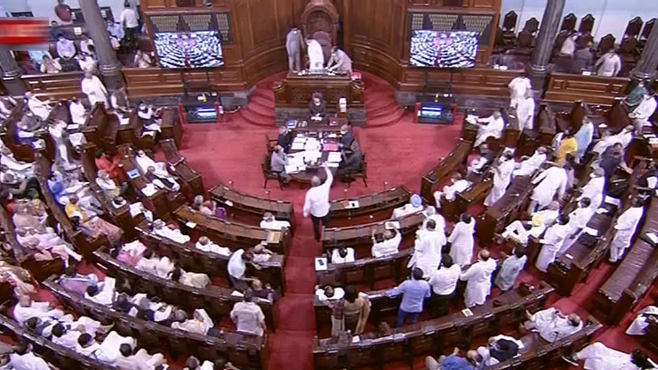 A view of the Rajya Sabha during the Monsoon Session of Parliament, in New Delhi. Credit: PTI Photo