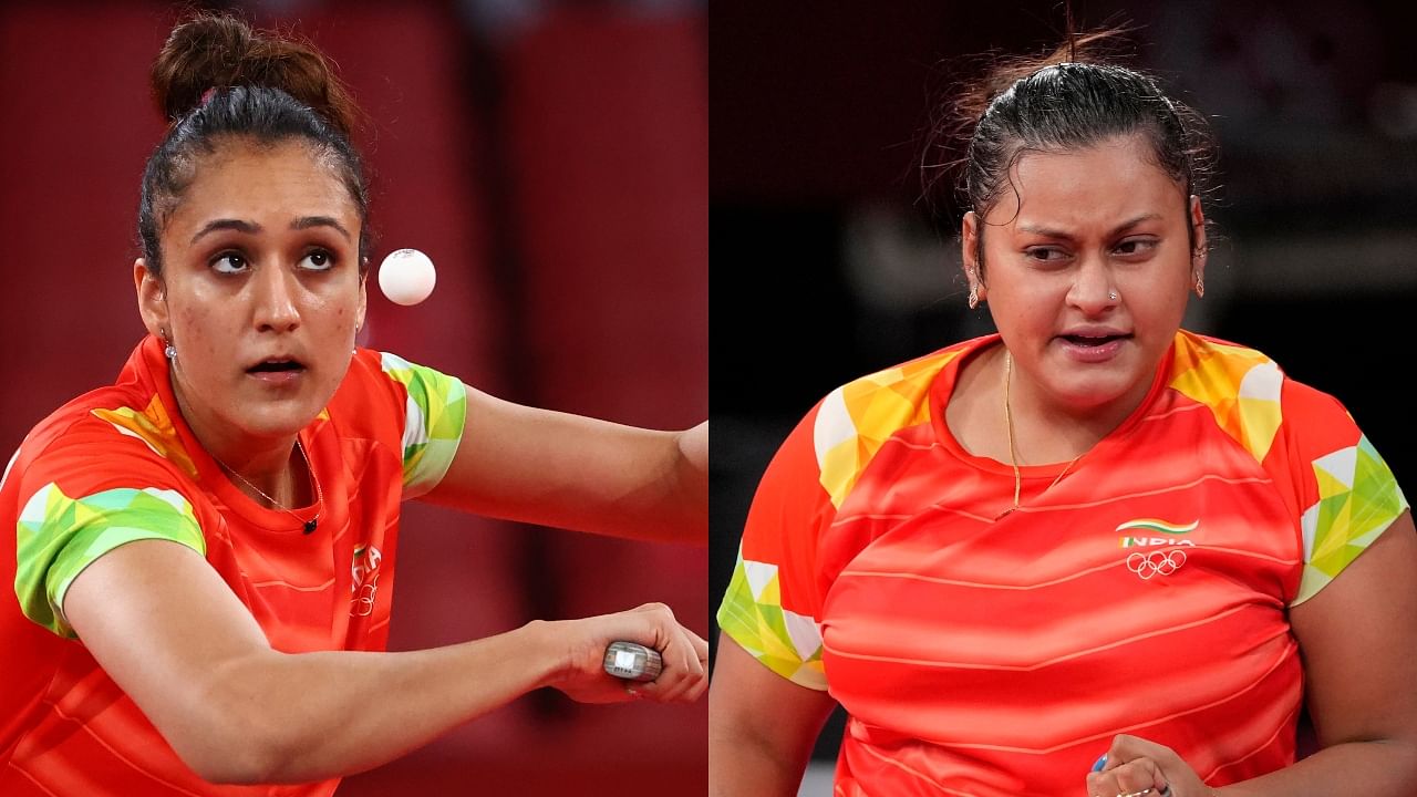 India women's single table tennis stars Manika Batra (L) and Sutirtha Mukherjee. Credit: Reuters, AP/PTI Photo