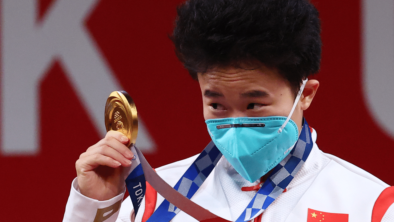 Gold medalist Hou Zhihui of China. Credit: Reuters Photo