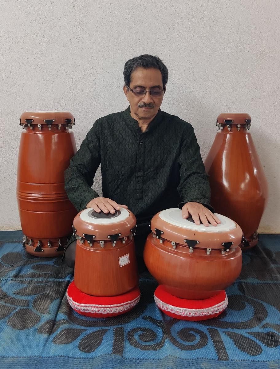Dr K Varadarangan has manufactured mridangams and tablas using synthetic materials.  