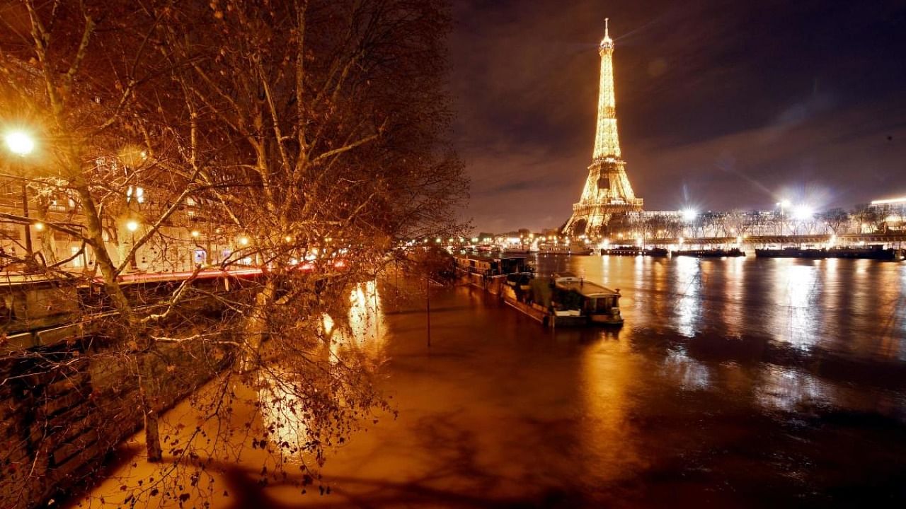 Banks of the Seine river, not far from the Eiffel tower. Credit: AFP Photo