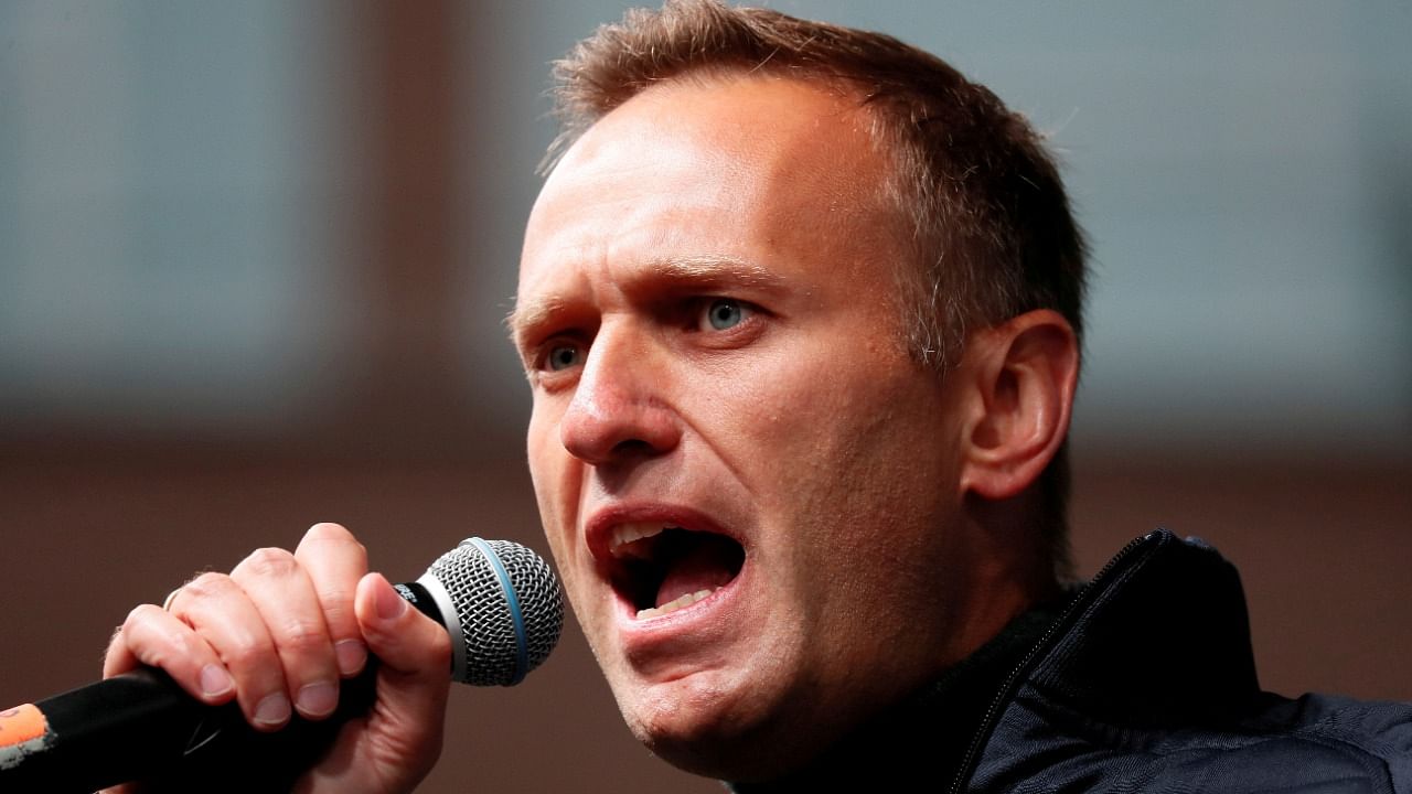 Russian opposition figure Navalny attends a rally to demand the release of detained protesters in Moscow. Credit: Reuters File Photo