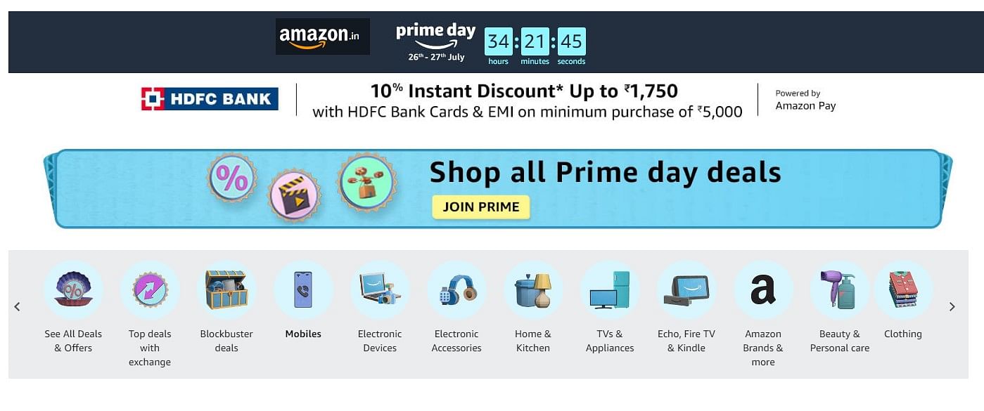 Amazon Prime Day Sale 2021 (July 26-27) banner (screen-grab)