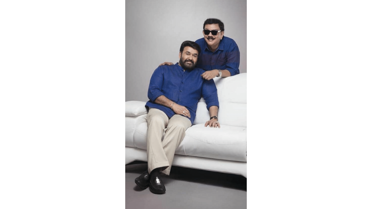 Mohanlal and Priyadarshan. Credit: Twitter/@Mohanlal