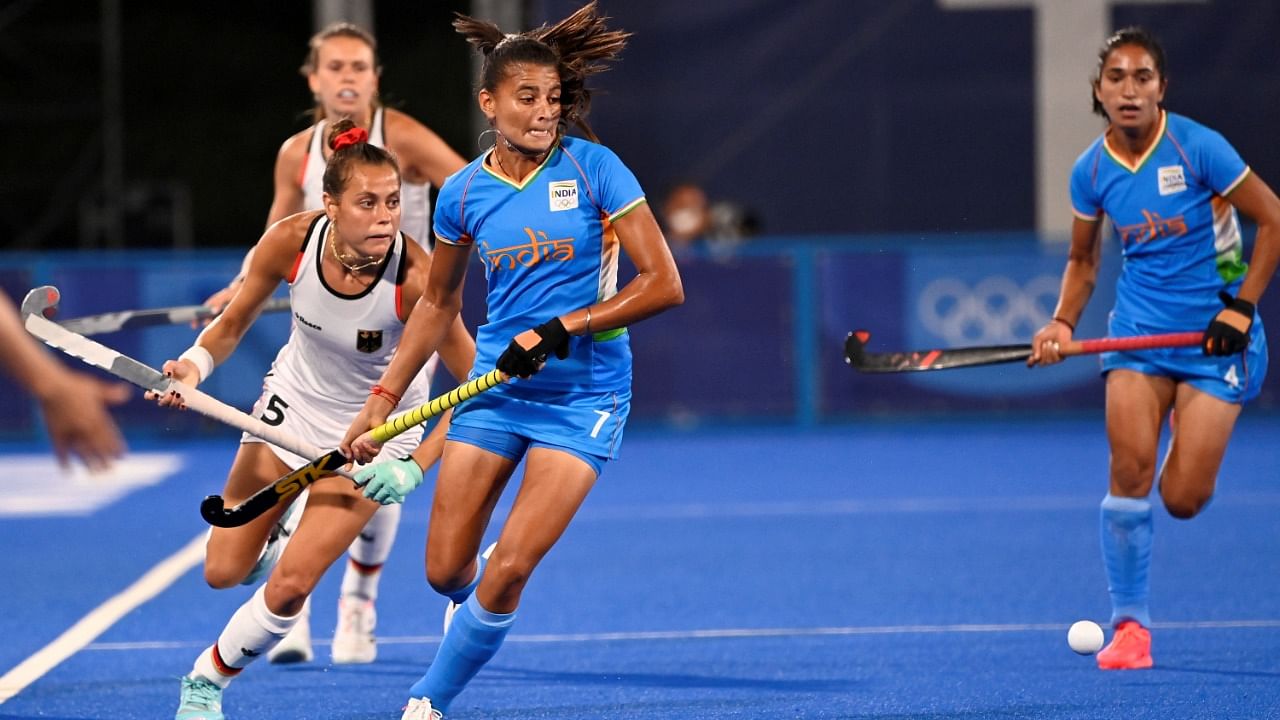 India's Navjot Kaur during Germany vs India Pool A Hockey match at the Summer Olympics 2020, in Tokyo, Monday, July 26, 2021. Credit: PTI File Photo
