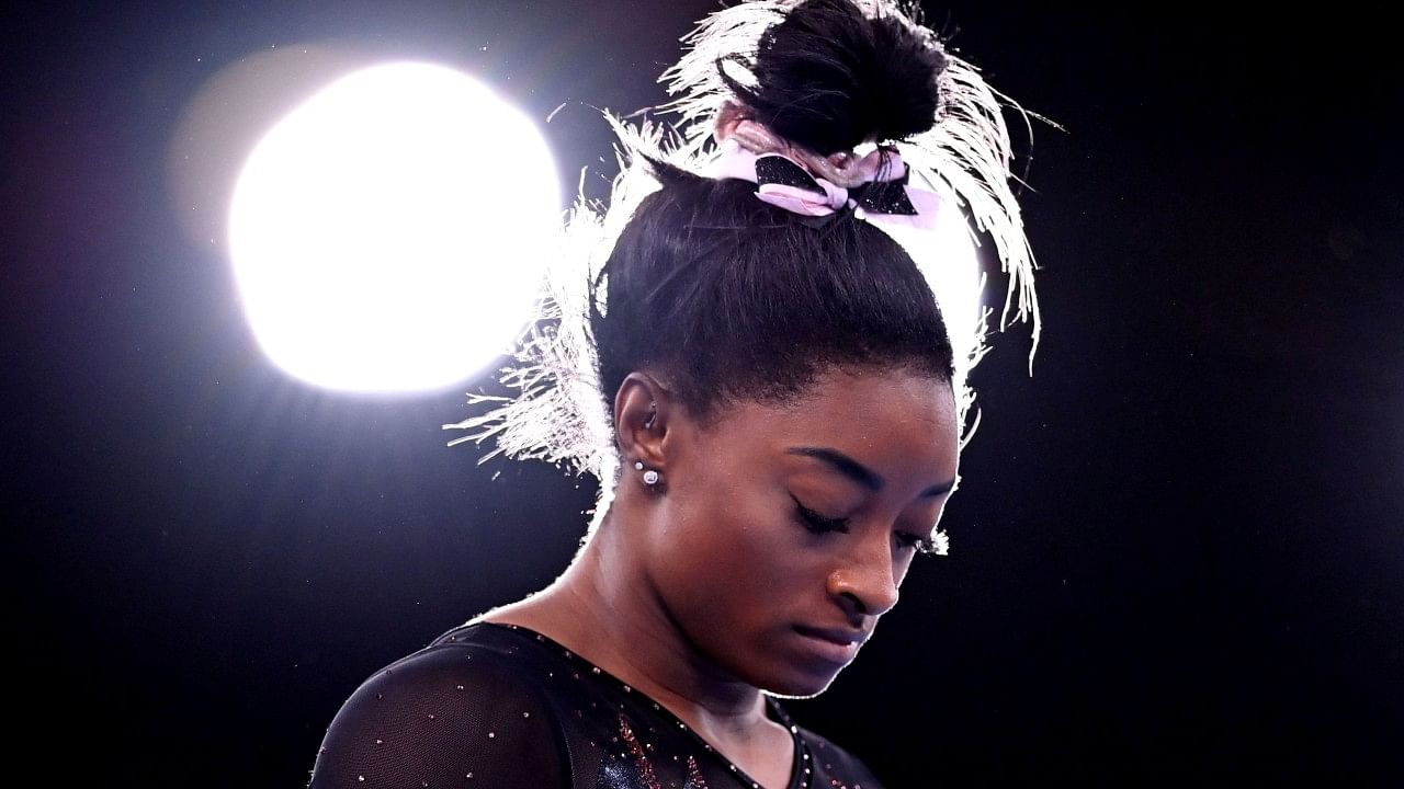 Simone Biles of the United States during training. Credit: Reuters File Photo