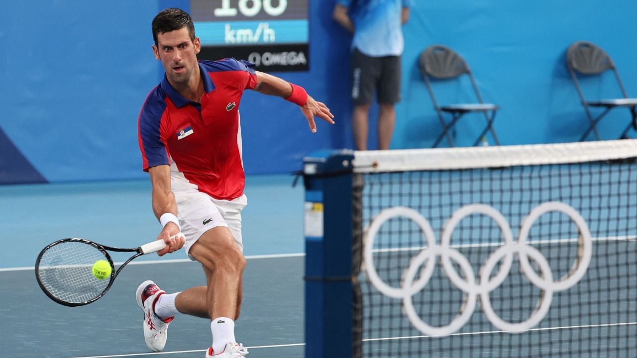 Novak Djokovic in action. Credit: AFP Photo