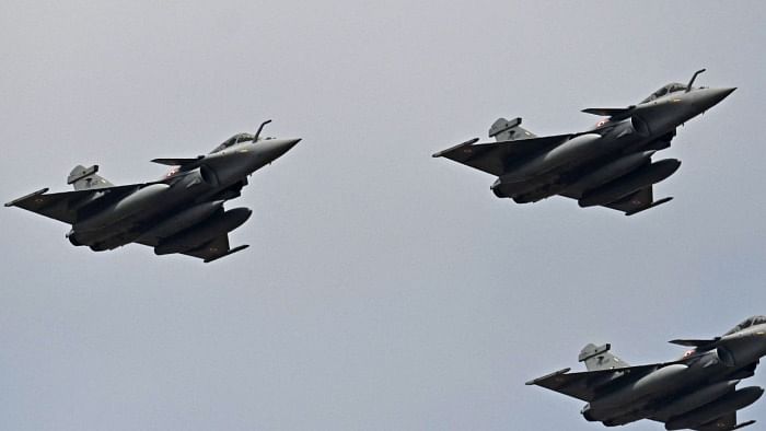 The multi-role Rafale jets, built by French aerospace major Dassault Aviation, are known for air superiority and precision strikes. Credit: AFP Photo