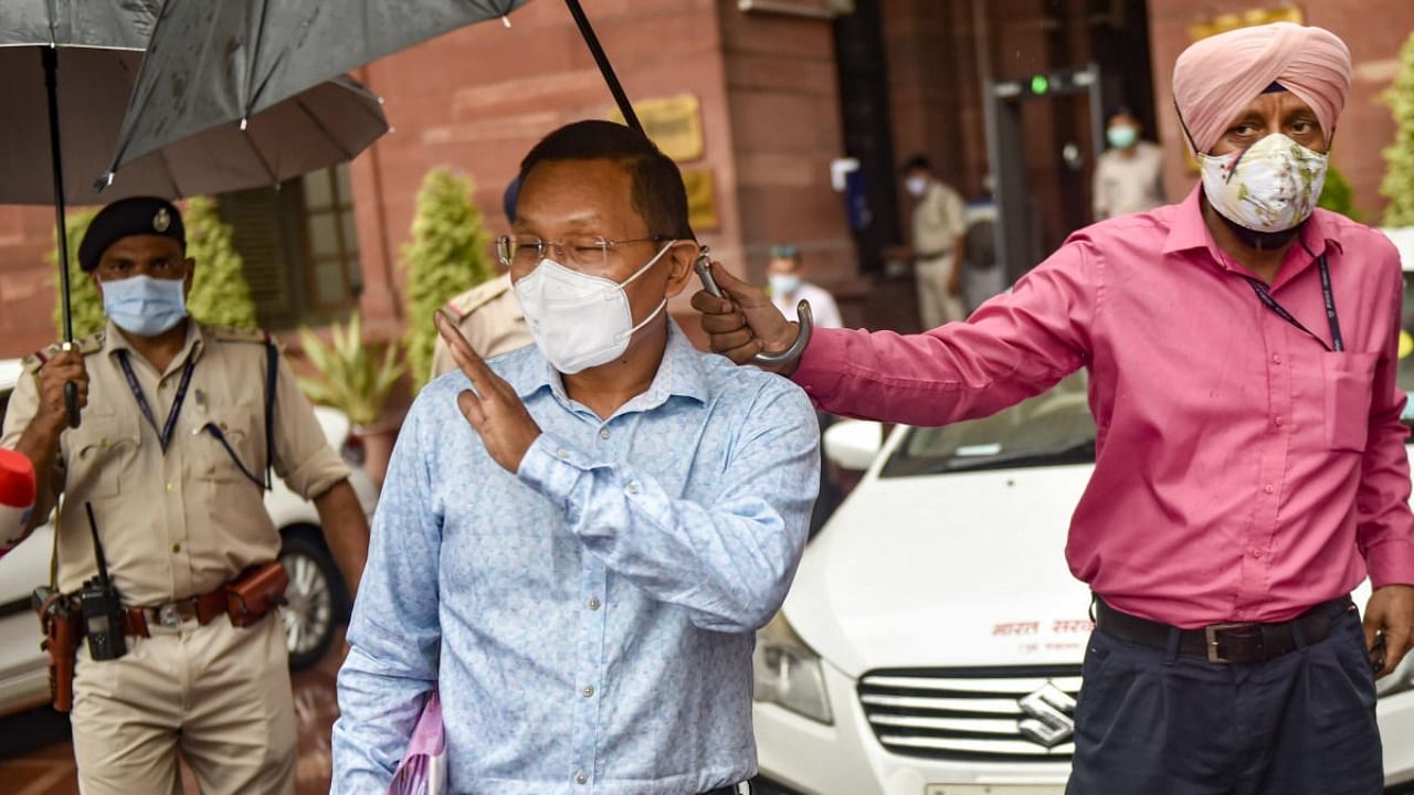  Mizoram Chief Secretary Lalnunmawia Chuaungo outside the Home Ministry in New Delhi, Wednesday. Credit: PTI Photo