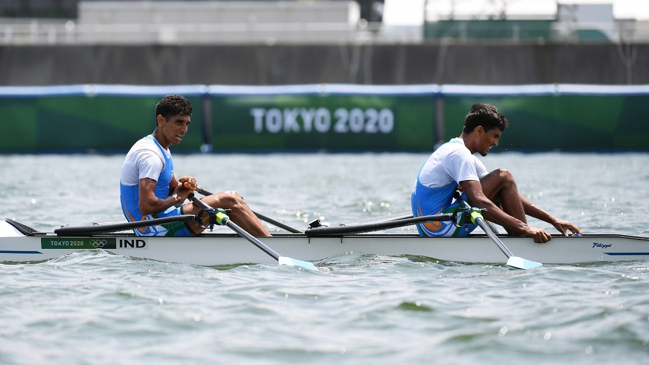 Indian rowers Arjun Lal Jat of India and Arvind Singh. Credit: Reuters Photo