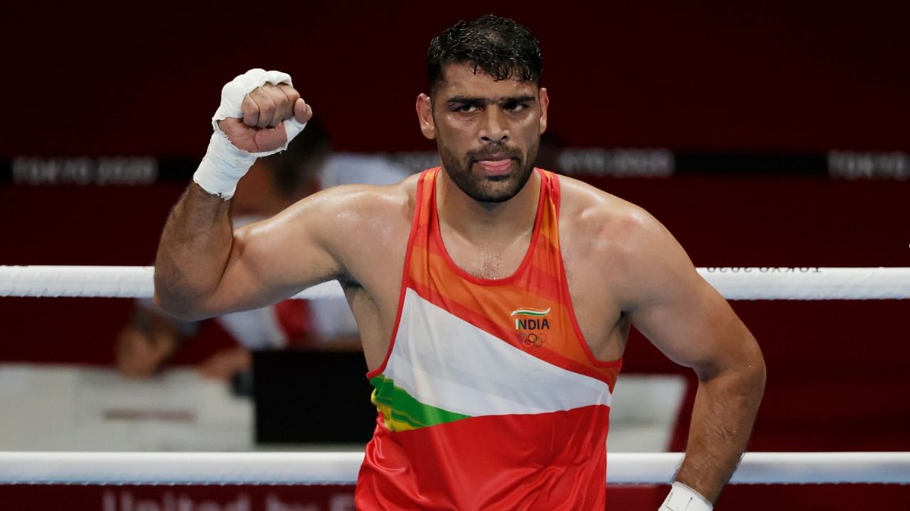 Indian boxer Satish Kumar (+91kg). Credit: Reuters Photo