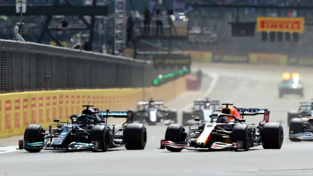 World champion Hamilton was given a 10-second penalty after the first lap incident which ended Verstappen's race. Credit: Reuters photo