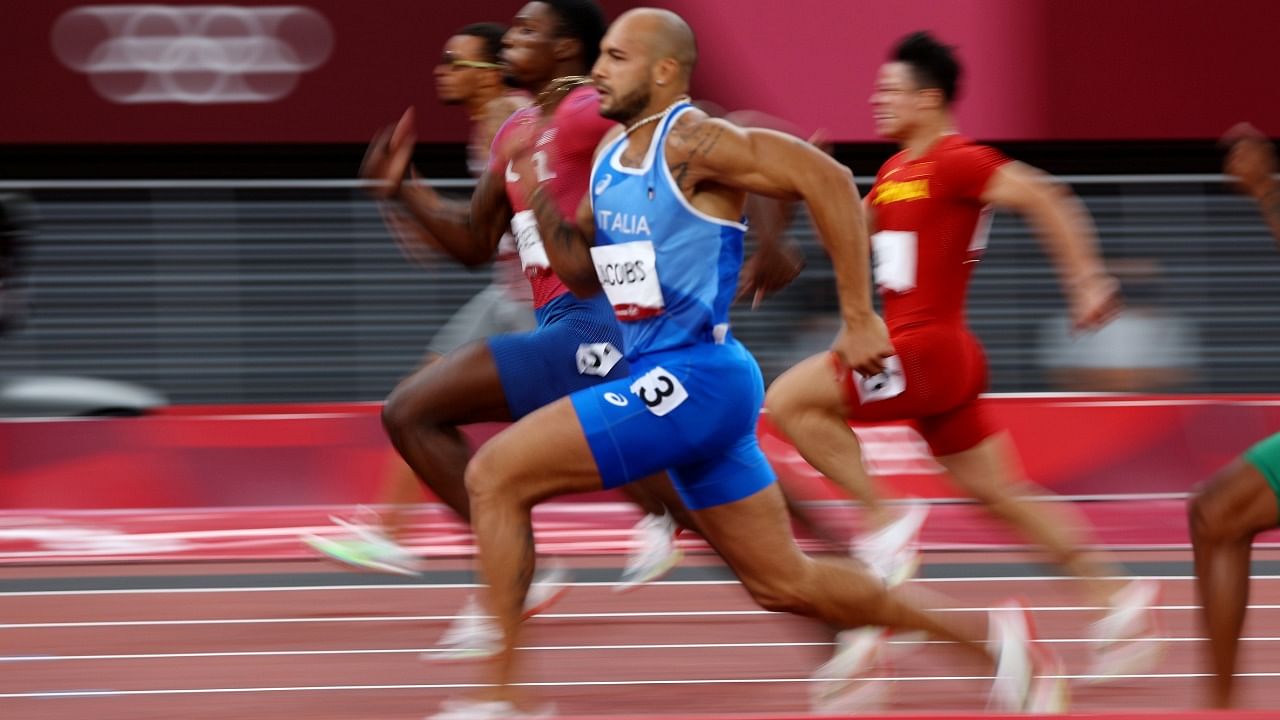 Lamont Marcell Jacobs of Italy in action. Credit: Reuters Photo