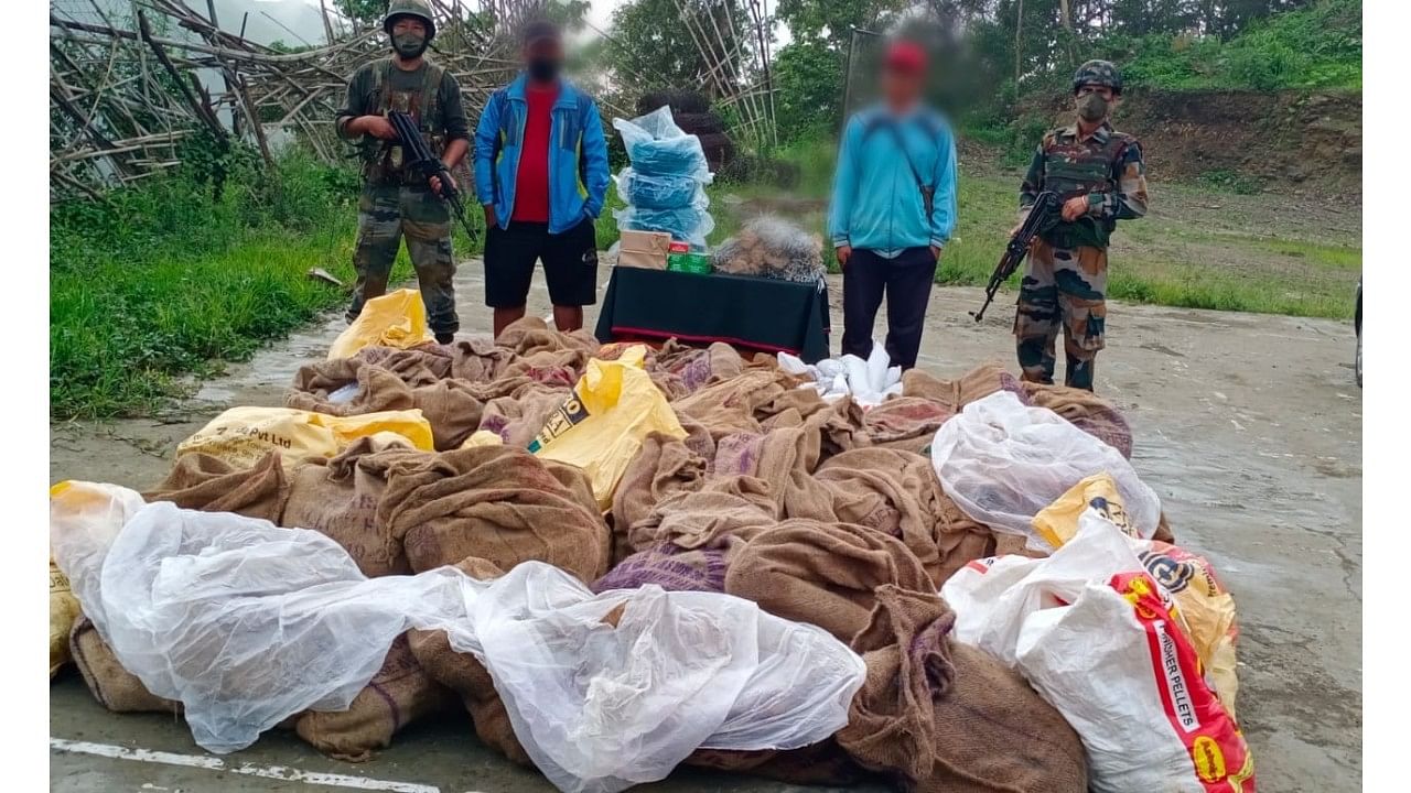 Assam Rifles had recovered the explosives in Mizoram on June 21. Credit: IANS Photo