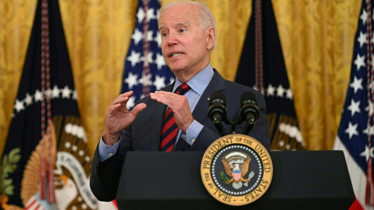 US President Joe Biden speaks. Credit: AFP Photo