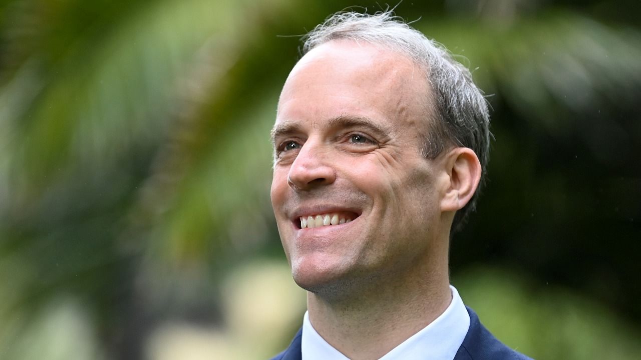 UK Foreign Secretary Dominic Raab joined a virtual ceremony with ASEAN Foreign Ministers. Credit: Reuters File Photo