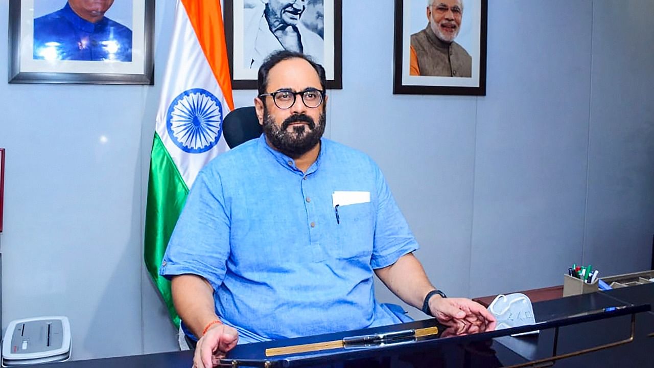 Minister of State for Electronics and IT Rajeev Chandrasekhar. Credit: PTI File Photo