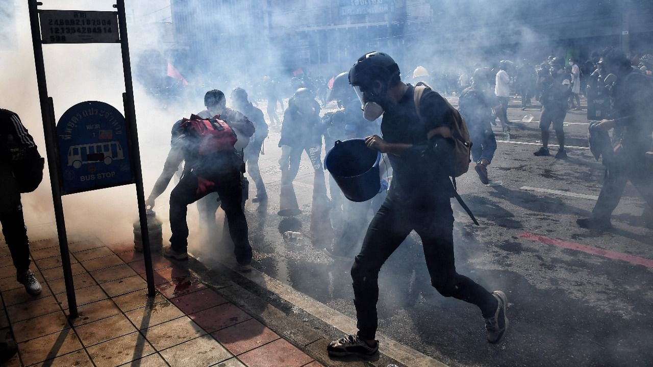 The 500 or so protesters were vastly outnumbered by police, who said Friday they planned to deploy nearly 6,000 officers to tackle the rally. Credit: AFP Photo