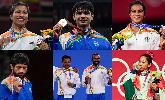 India's Olympic medalists. Credit: Agency images