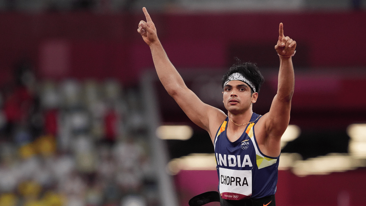 The 23-year-old produced a second-round throw of 87.58m in the finals to end India's 100-year wait for a track and field medal. Credit: PTI Photo