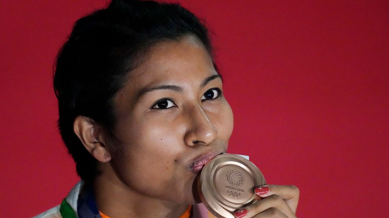 Bronze medalist Lovlina Borgohain. Credit: AP Photo