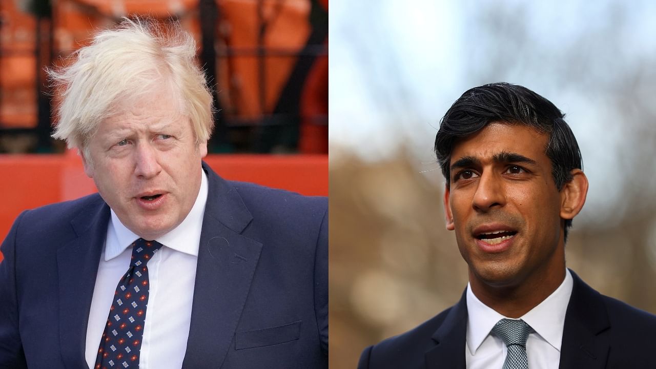 UK PM Boris Johnson (L) and Finance Minister Rishi Sunak. Credit: Reuters, AFP Photo