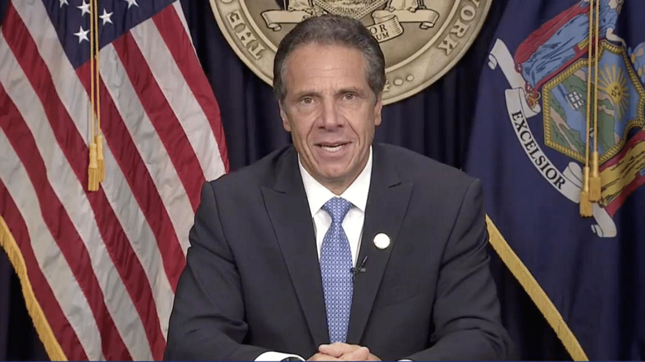 New York Governor Andrew Cuomo makes a statement as he announces he will resign in this screen grab taken from a video released by the Office of the NY Governor, in New York. Credit: Reuters Photo