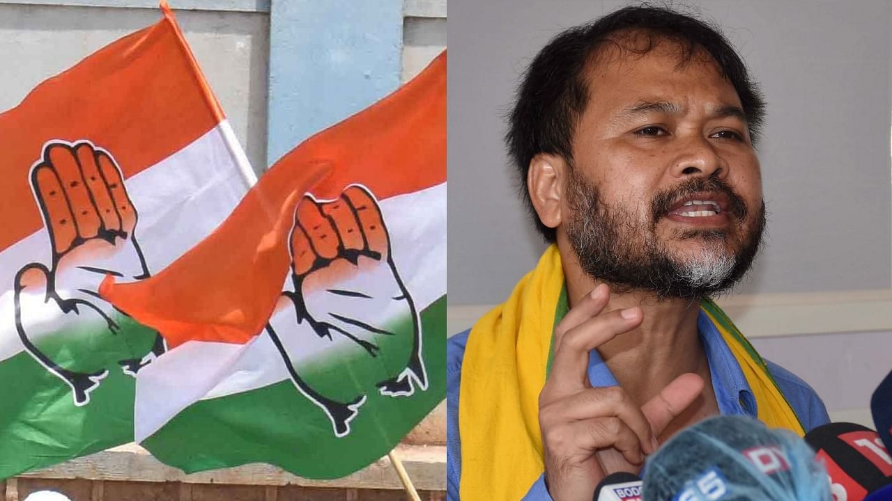 Akhil on Tuesday said his party would not join hands with Congress as long as AIUDF is with them as they consider both BJP and Ajmal's party as communal. Credit: DH, PTI File Photos