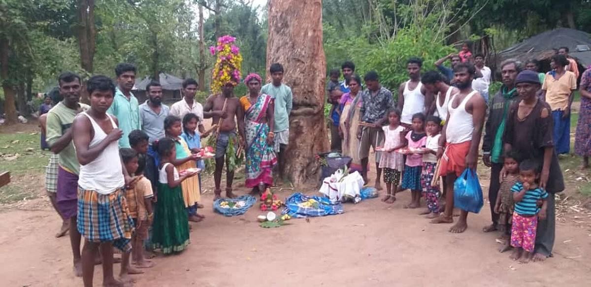 Tribals observe the 27th World Tribal Day in Nagarahole.