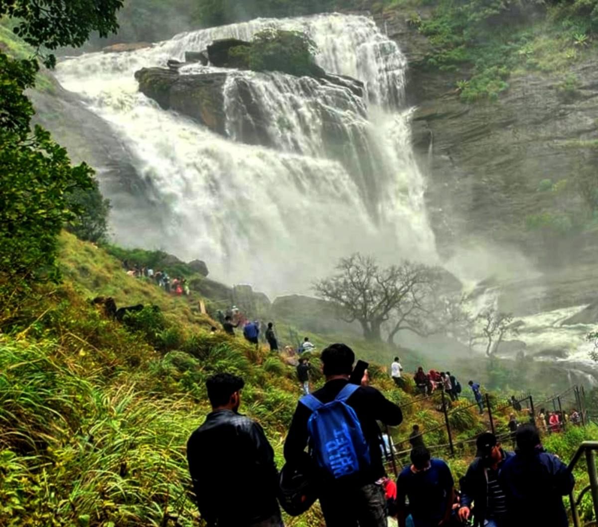 The number of visitors to Mallalli Falls has increased drastically for the last few weeks.