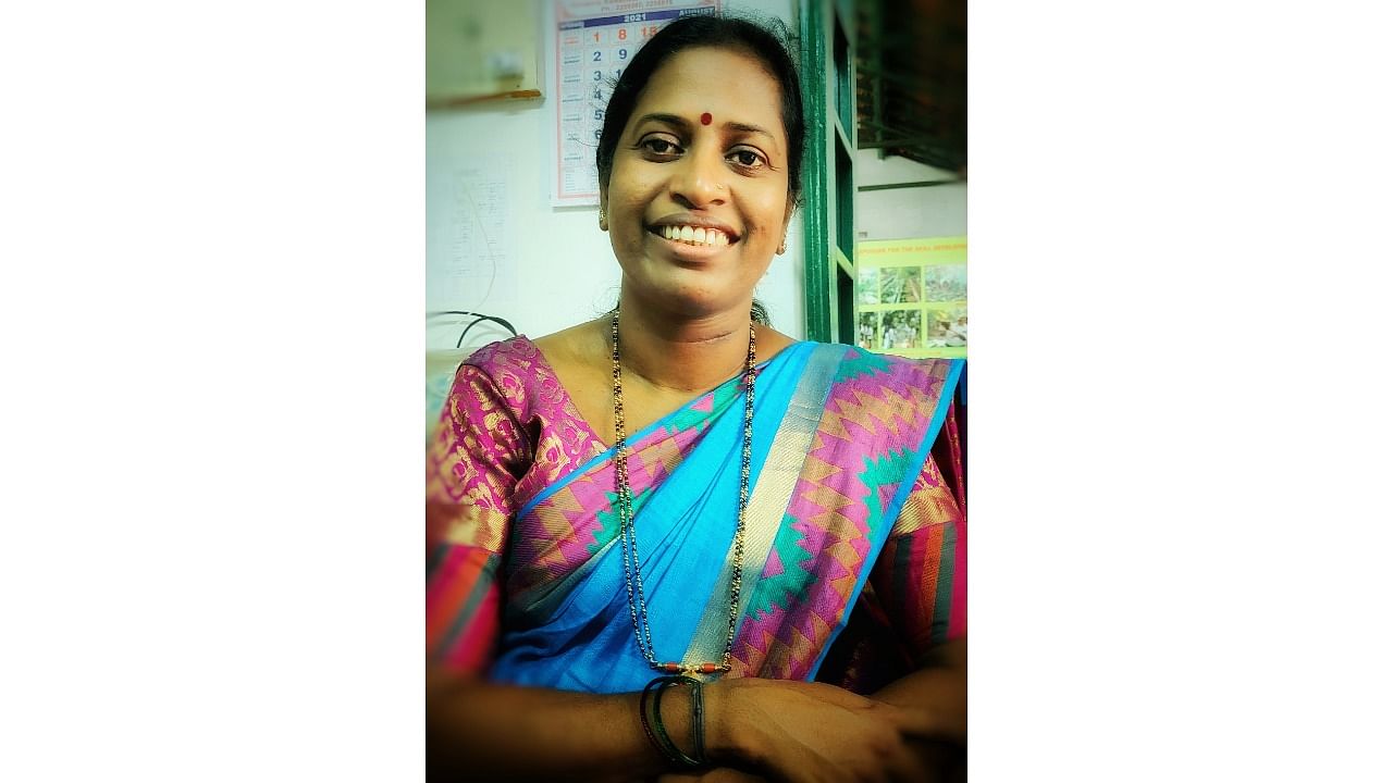 Jayashri, who works as an attender on a temporary basis at the University College. Credit: Special Arrangement