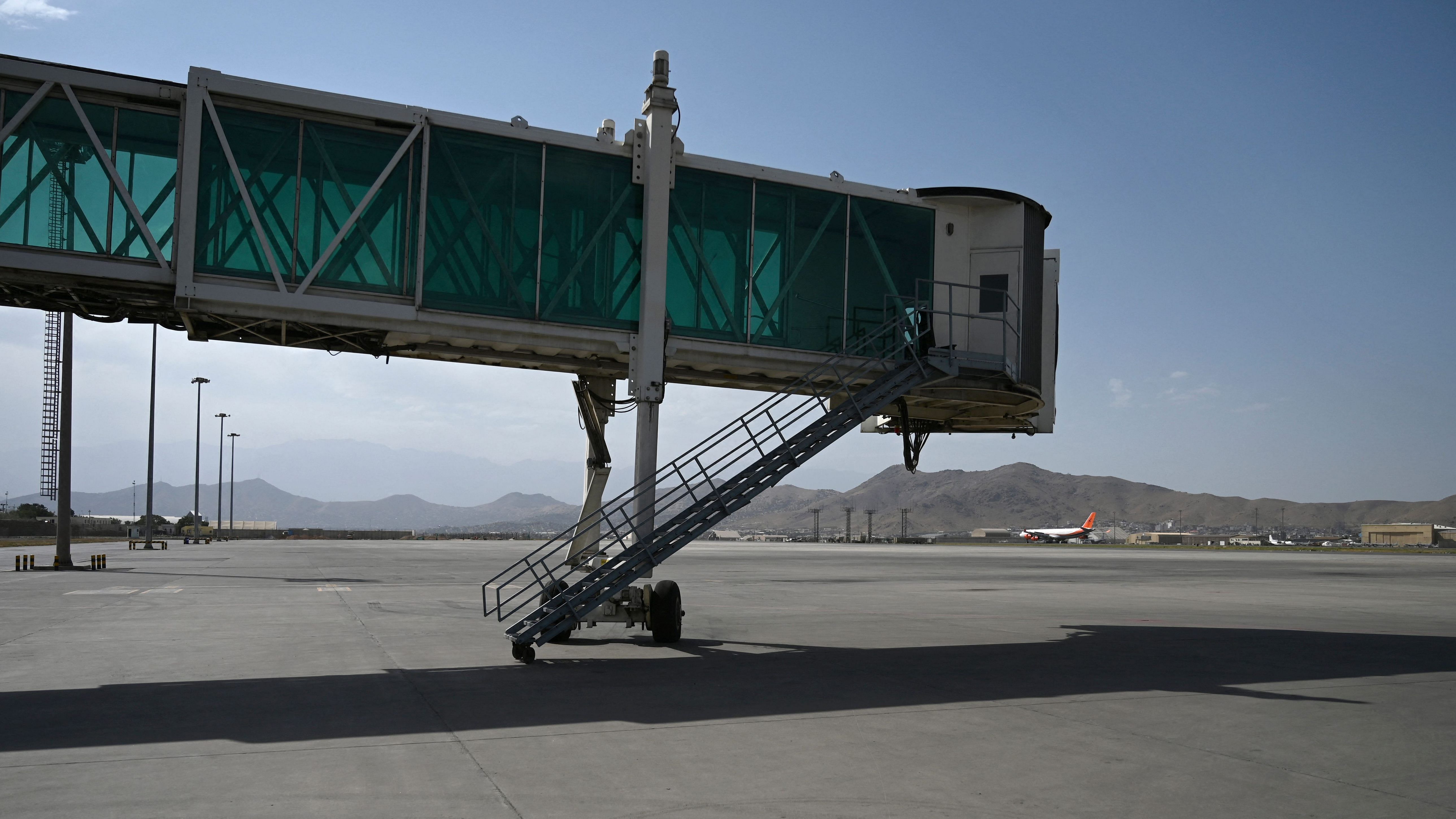 A general overview of the aero-bridge at the Kabul airport. Credit: Reuters