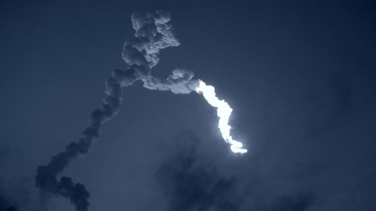 ISRO plans to place an earth observation satellite failed as the rocket GSLV-F10did not place the satellite EOS-03 into the intended orbit due to a "technical anomaly" identified in the cryogenic stage, in Sriharikota, Thursday. Credit: PTI Photo