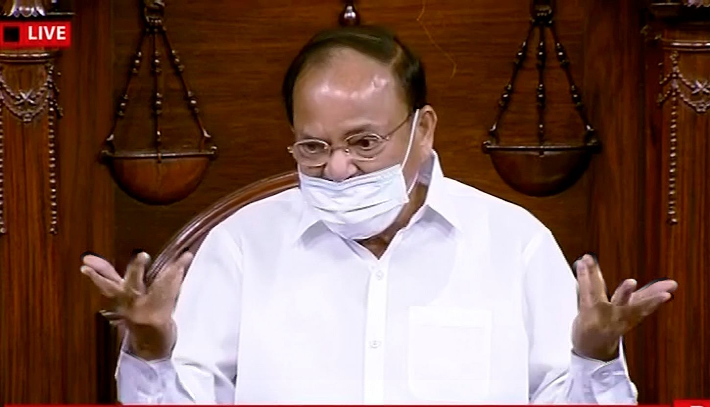 "While VP ⁦@MVenkaiahNaidu⁩ ji speaks of sacrilege in @RajyaSabha, his silence on how Marshals manhandled women MPs speaks volumes on the duplicitous manner in which the House is run. Is this how the temple of democracy runs in #NewIndia?," the Leader of the Opposition tweeted. Credit: PTI
