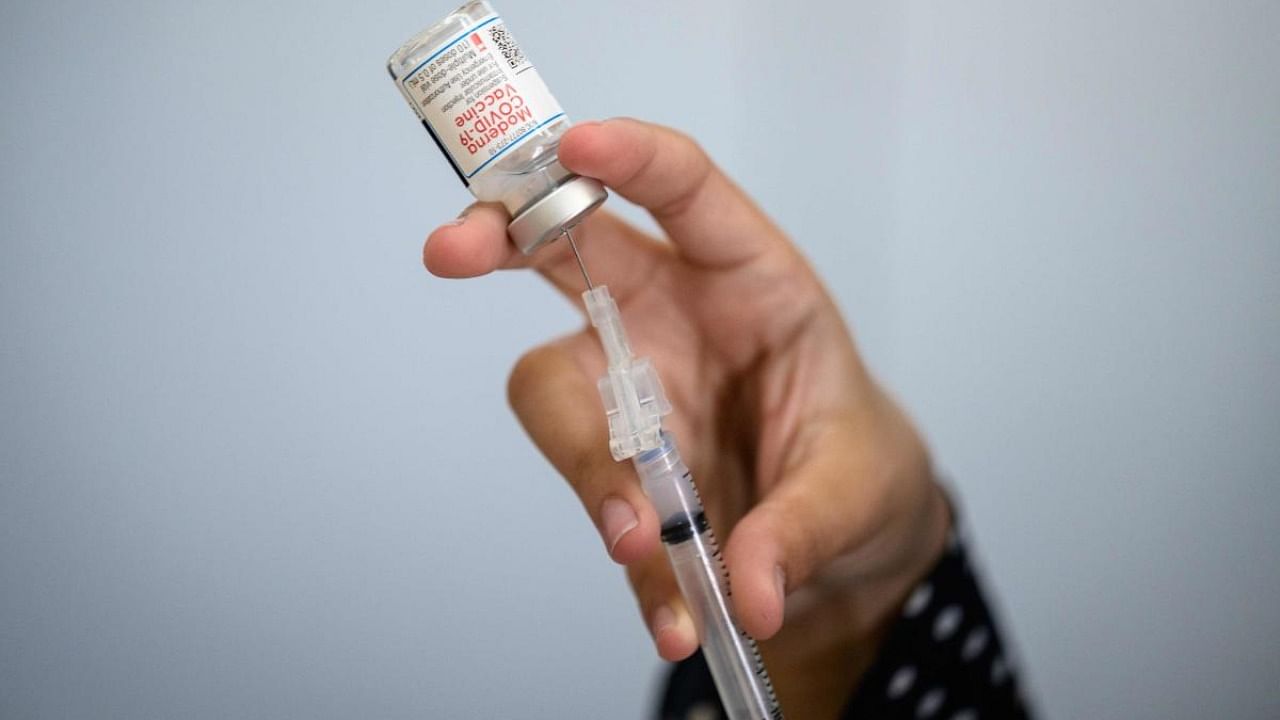 A shot of Moderna vaccine. Credit: AFP :Photo