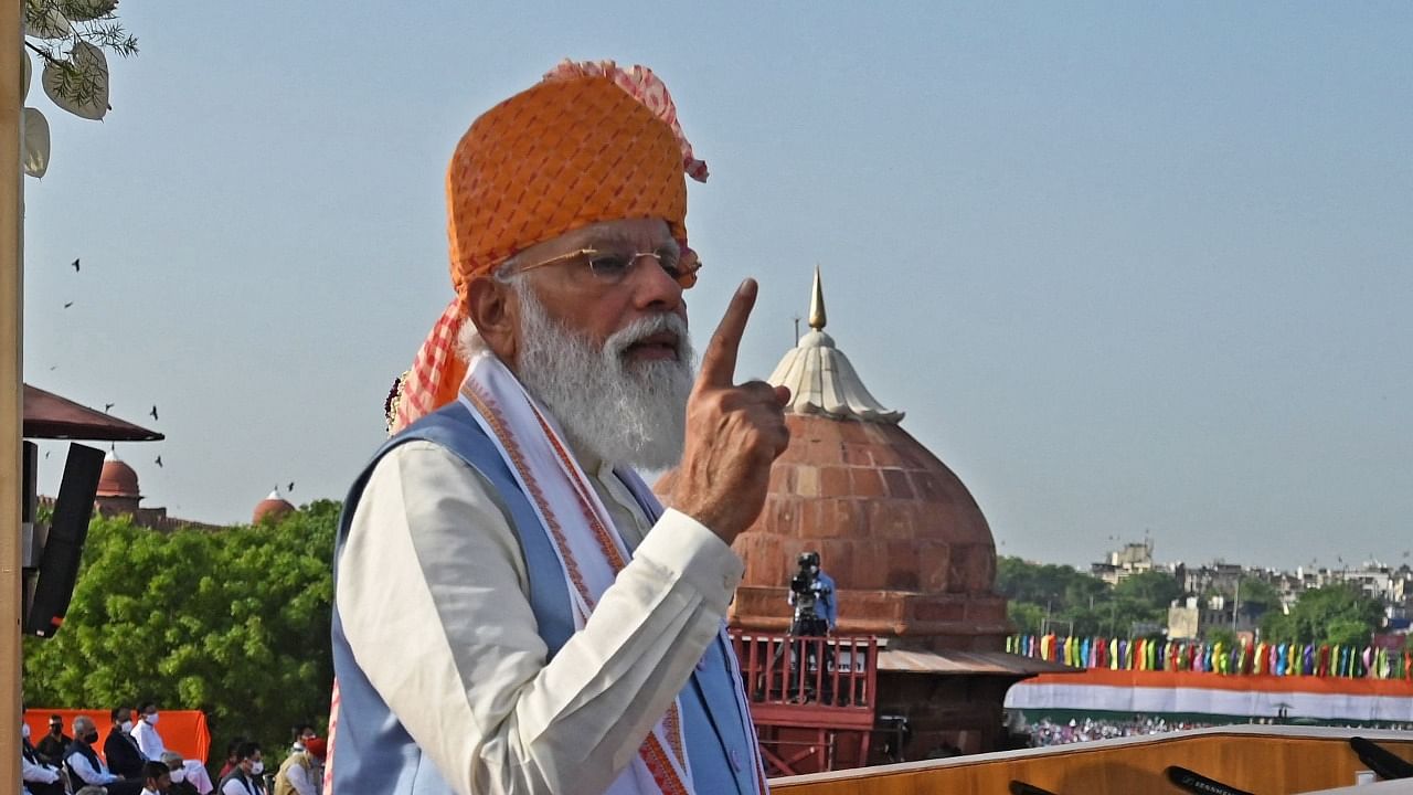 Prime Minister Narendra Modi addresses the nation. Credit: AFP Photo