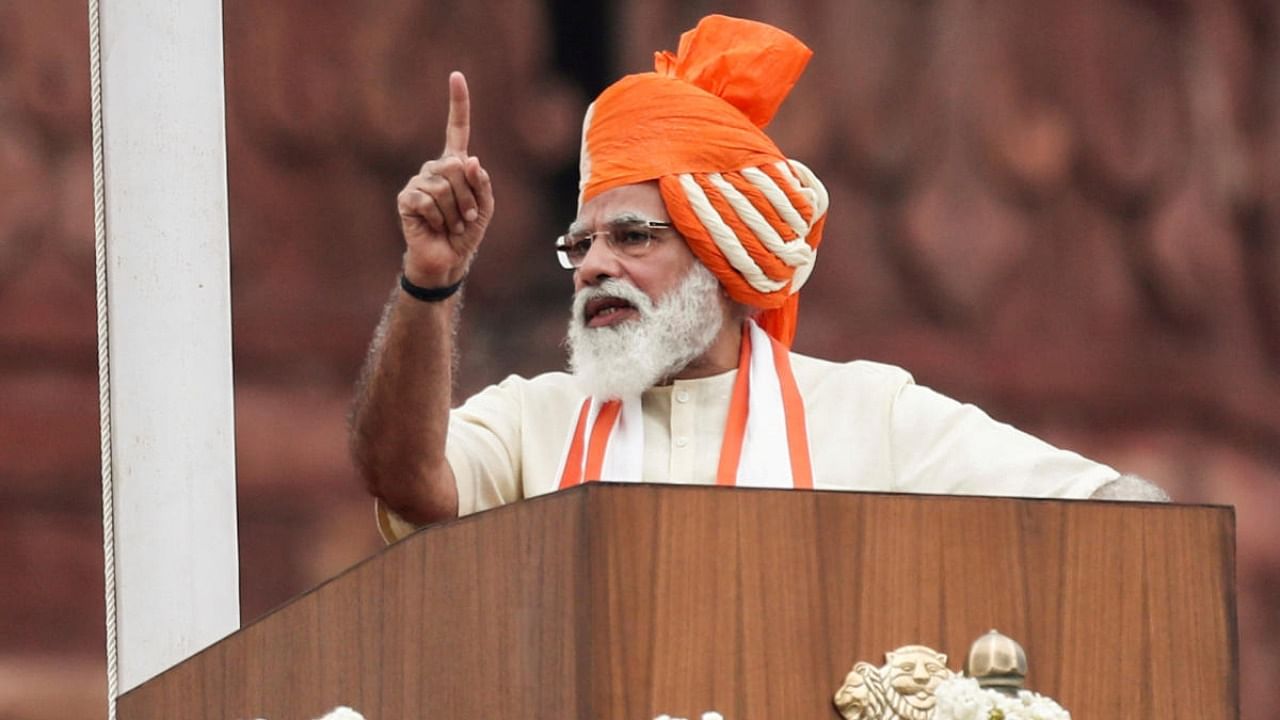 PM Narendra Modi will unfurl the tricolour at the Red Fort for the eighth consecutive year. Credit: Reuters file photo