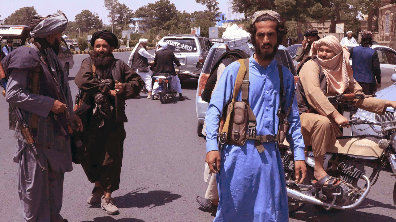 Taliban fighters patrol the streets in Herat. Credit: AFP Photo
