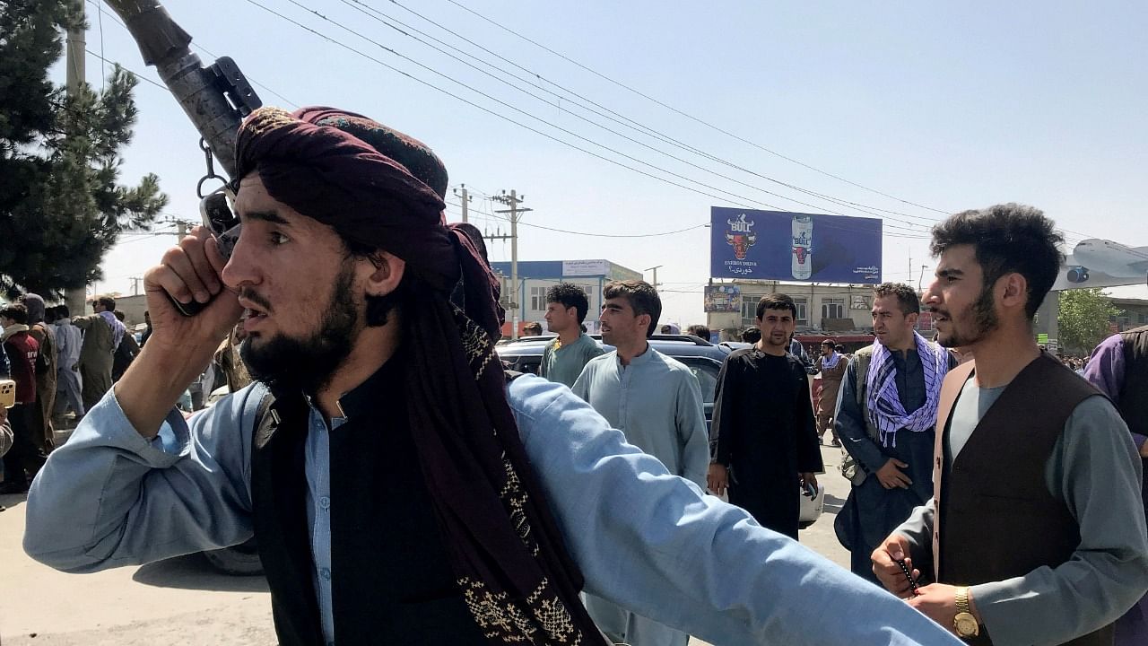 The Taliban took positions in Kabul hours after Afghan President Ashraf Ghani left the country. Credit: Reuters Photo