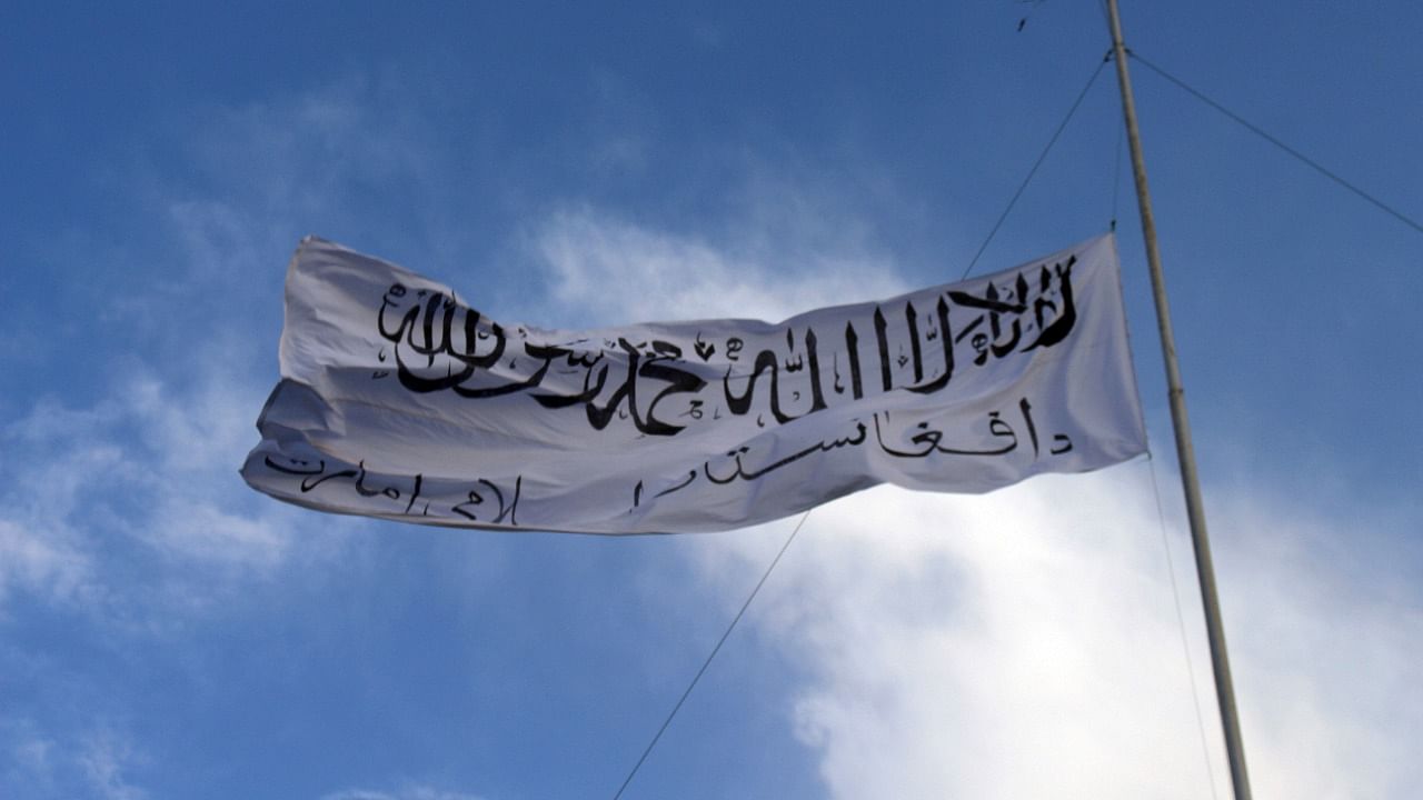 The Taliban flag flies at the Ghazni provincial governor's house, in Ghazni. Credit: AP/PTI Photo