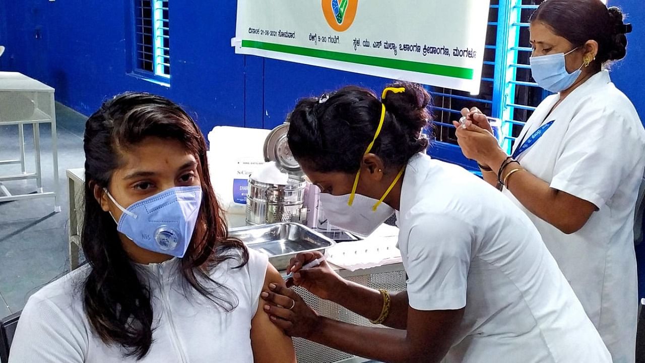 Coronavirus vaccination underway in the state. Credit: DH Photo