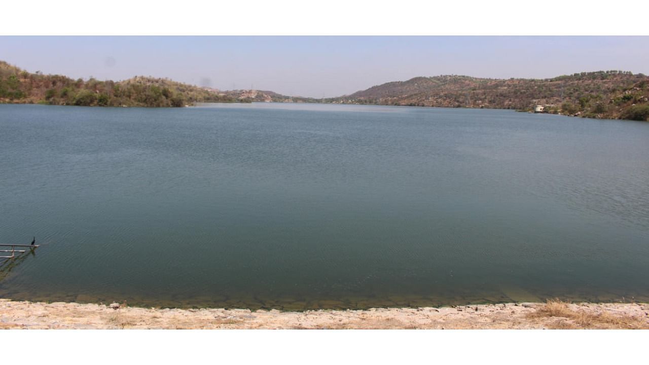 The scenic view of the sprawling backwaters of Manchanabele reservoir in Magadi taluk of Ramanagar district. Credit: DH File Photo