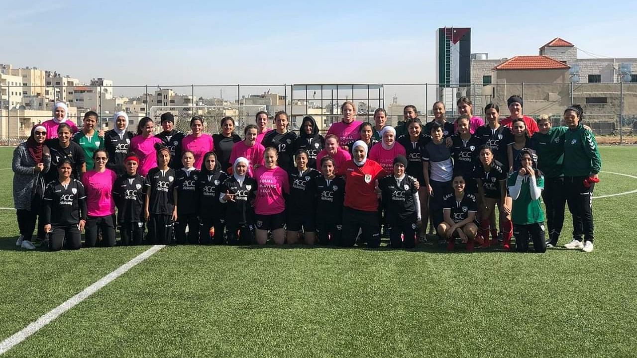 Afghanistan women's football team. Credit: Twitter/@khalida_popal