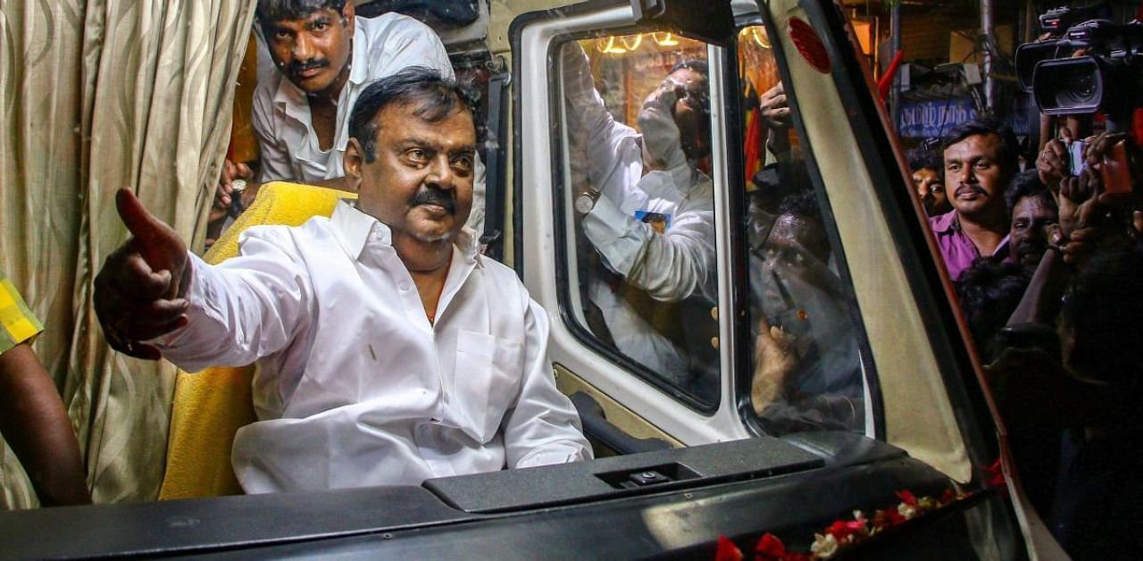 DMDK chief Vijayakanth. Credit: PTI Photo