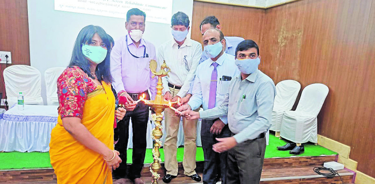 KoIMS director Dr Cariappa inaugurated 'World Hearing Day' on the premises of KoIMS in Madikeri on Thursday. DH Photo
