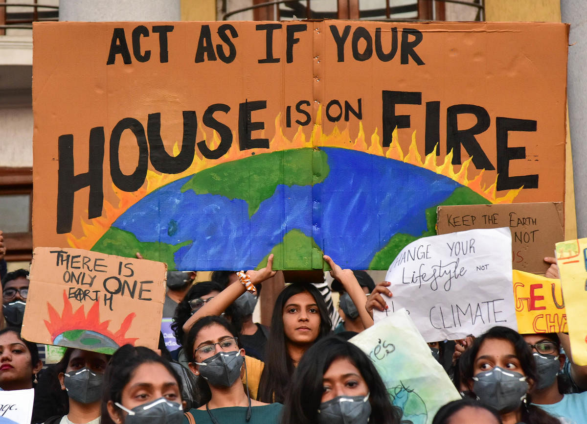 A protest in Bengaluru. Fridays For Future, the decentralised movement begun by climate activist Greta Thunberg, has chapters across India. They have moved their activism online during the lockdown.