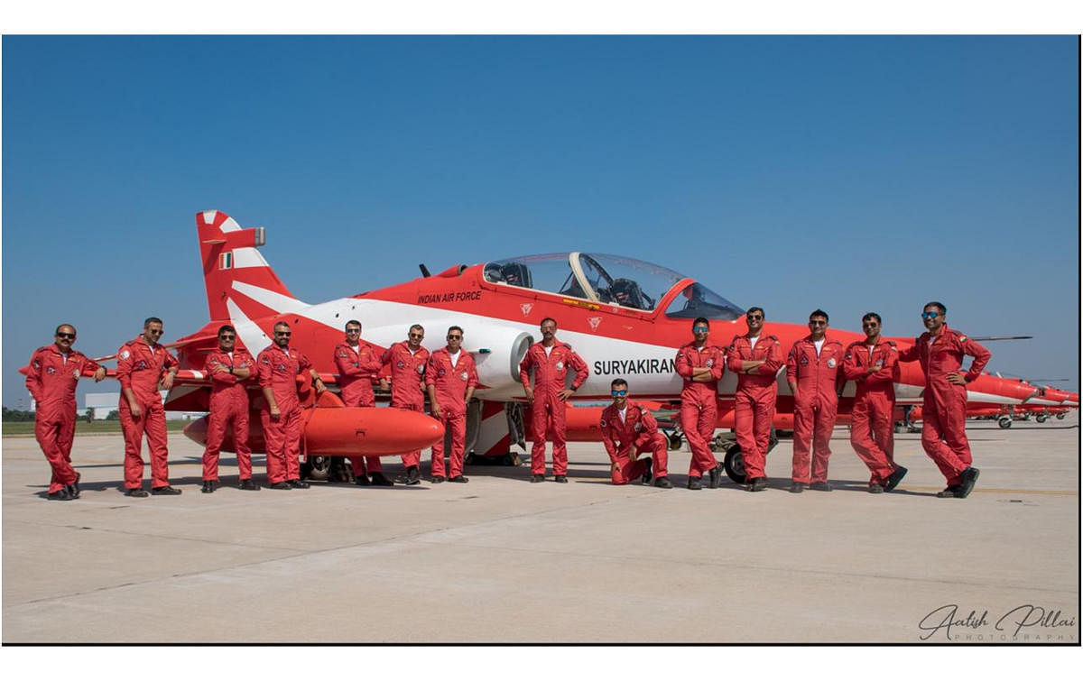 The Suryakiran aerobatic team of the Indian Air Force comprises 12 exceptionally skilled pilots.