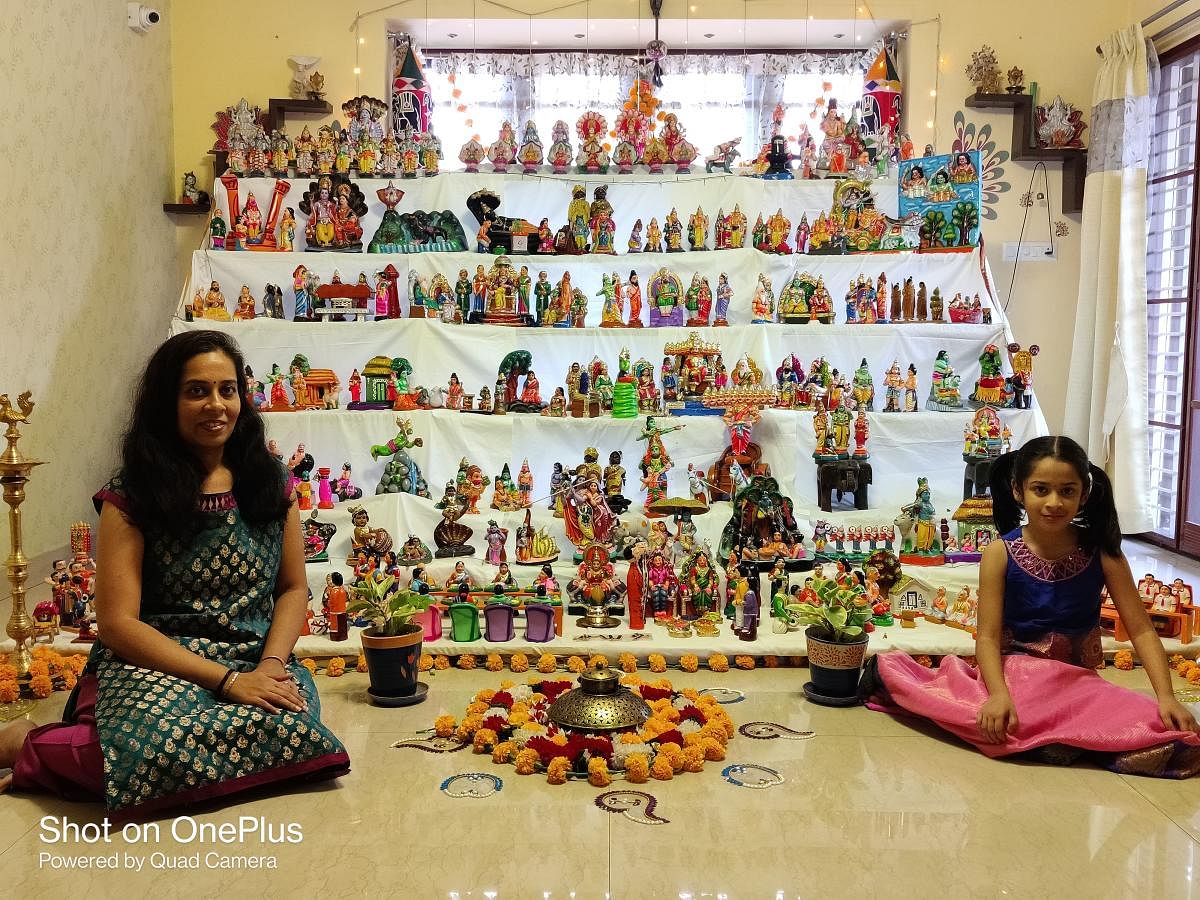 Ranjani Srinivasan and daughter Samhitha, residents of HBR Layout, have a collection of about 350 dolls.