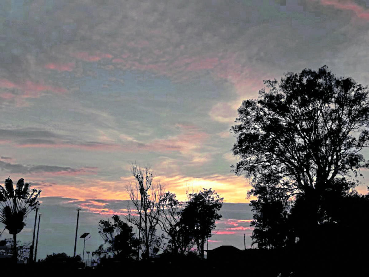 A view of the sky in Madikeri.