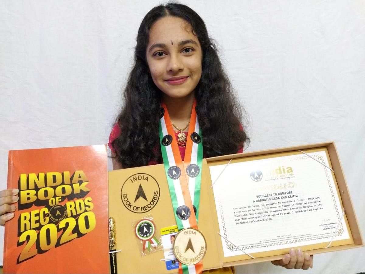 Siri Girish was inducted into the India Book of Records on October 2020 at the age of 14. Credit: Special Arrangement